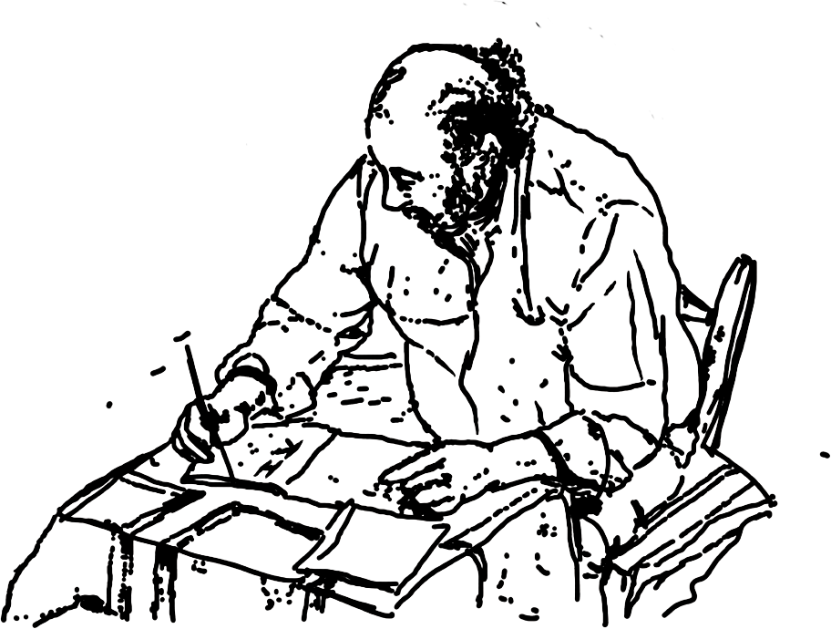 Ilustración Reyes escribiendo